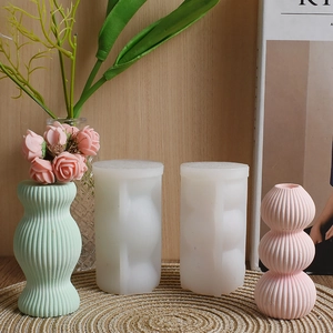 Vertical ripple texture silicone molds for DIY cylinder vases and pillar candles