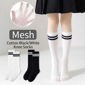 Kids Knee High Socks Australian Cotton Lycra Mesh Breathable Striped Athletic Calf Long Stockings