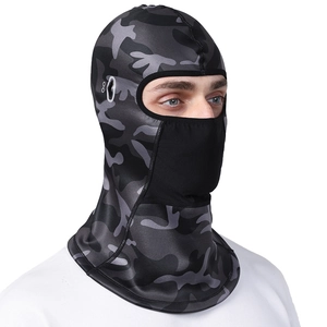 Outdoor cycling balaclava with camo pattern, fleece lining and eyewear slots