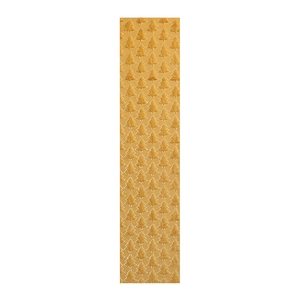 Quilted Christmas table runner with sequin embroidery and white festive tree patterns
