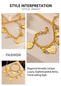 Detailed close-up of gold-plated sun heart pendant and rose engraving necklace set