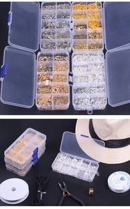 Kit per creazione gioielli con minuterie oro e argento, pinze e scatola organizer