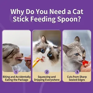 Cuillère pour friandises chat évitant les taches et les bords coupants des sachets
