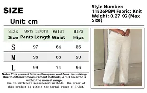 Guide des tailles pour pantalon en peluche léopard taille basse pour femmes en maille