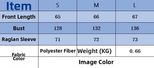 Detailed size guide table for women's ribbon knit sweater with chest and length measurements