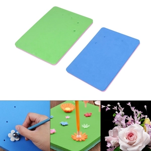 Dual-color foam pads for fondant flower drying and shaping with professional hole design