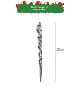 Detailed view of 13cm clear acrylic twisted icicle ornament for Christmas tree decor