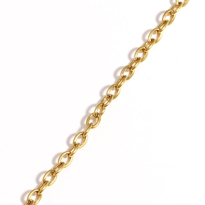 Dettaglio della catena a maglie in acciaio inossidabile placcato oro 18K con maglie fitte