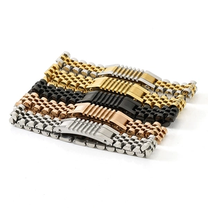 Five-bead stainless steel watch bracelets in gold, silver, rose gold, and black finishes