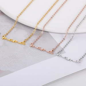 Minimalist Mama letter pendant necklace in gold, rose gold and silver stainless steel