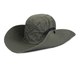 Detail view of quick-dry fishing hat with breathable mesh and side snap buttons