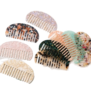 Acetate Hair Comb Wide Tooth Anti-Static Detangling Styling Marble Tortoiseshell Resin Shell Decorative Brush For Women