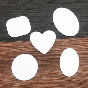5-piece set of DIY blank glass mirror accessories in heart, oval and round shapes