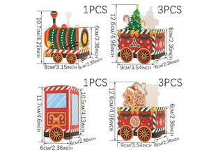 Detailed size guide for Christmas train advent calendar boxes in various dimensions