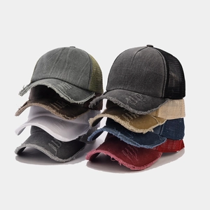 Vintage Distressed Trucker Hat Gewaschene Baumwolle Mesh Atmungsaktive Baseballkappe Verstellbare Retro Lässige Sonnenhut