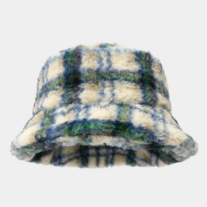 Chapeau bob d'hiver en peluche pour femme avec motif à carreaux vintage écossais
