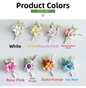 Grille détaillée de corsages rustiques variés avec pétales réalistes et tiges en ficelle
