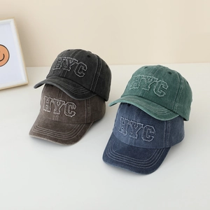 Lot de casquettes vintage en coton délavé en gris foncé, café, vert et bleu marine
