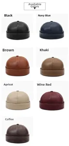 Berretti docker in pelle PU con trama litchi in sette colori per uno stile retrò