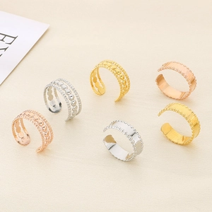 Minimalist wide open titanium steel rings set in gold, silver and rose gold finishes