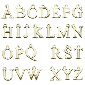 Set mit 26 Goldbuchstaben A-Z für DIY-Schmuckherstellung mit glatter Metalloberfläche