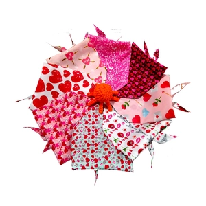 Valentine's Day dog bandana set with heart patterns and love prints for small pets