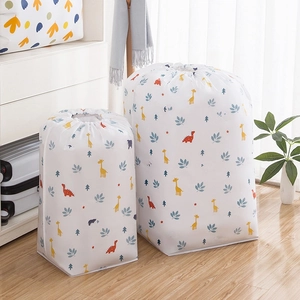 Waterproof PEVA cylinder storage bags with giraffe prints for quilts and clothes