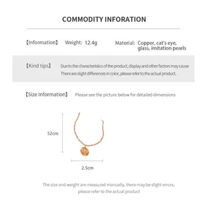 Guide des tailles collier perles montrant la longueur 52cm et largeur pendentif 2,5cm