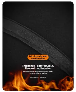 Close-up of thick thermal fleece lining inside a winter cap for heat retention