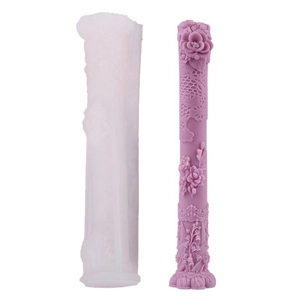 Molde de silicona para velas con relieve floral y encaje para manualidades caseras