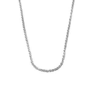 Glistening silver titanium steel star choker necklace with a sparkling popcorn chain design