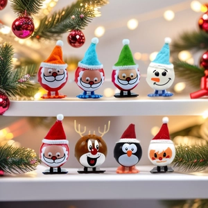 Christmas Wind Up Toys Santa Claus Snowman Reindeer Penguin Walking Cartoon Plastic Holiday Party Favors