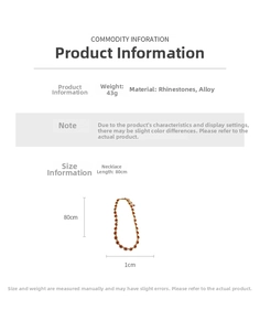 Spécifications du collier ovale vintage avec cristaux rouges et chaîne en alliage strass