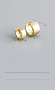 Detailed view of S925 sterling silver hoop earrings in large and small sizes with dimensions