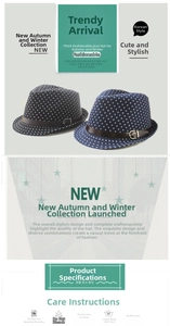 Detail of navy blue autumn kids jazz hat with leather band and metal buckle