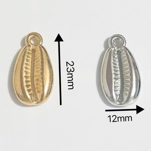 Golden and silver shell charms made of ABS plated CCB for DIY jewelry making 23x12mm