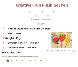 Specifiche dettagliate e tabella taglie della penna gel creativa pompon alla frutta
