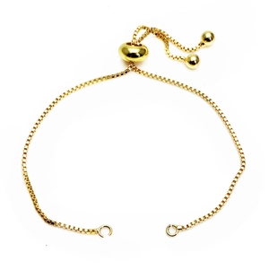 Bracciale a catena veneziana dorata regolabile con chiusura a scorrimento e anellini