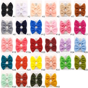 28-pack colorful textured fabric bow hair clips set for girls on display cards