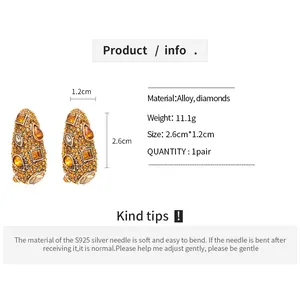 Detailed size guide and specifications for vintage geometric teardrop stud earrings