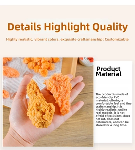 Detail showing the realistic texture and PVC material of a fake fried chicken model