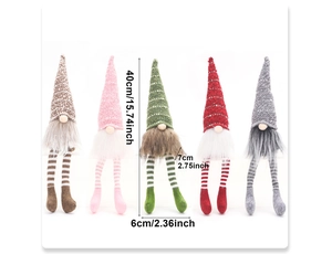 Dimensioni dettagliate per set da 5 gnomi natalizi in maglia alti 40 cm