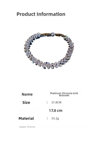 Specifications of white gold plated zirconia buckle bracelet with copper and cubic zirconia