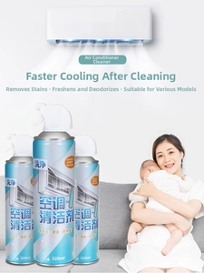 Three 520ml air conditioner cleaner sprays for deep foam cleaning without disassembly