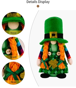 St. Patrick's Day Gnome Doll Shamrock Irish Festival Holiday Home Decor Table Ornament