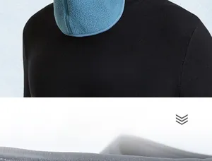 Detail of blue double-sided polar fleece fabric for windproof winter neck gaiter