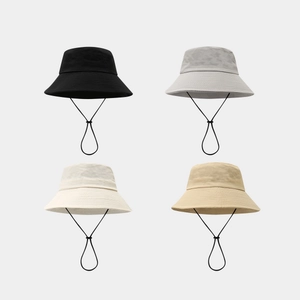 Wide Brim Bucket Hat Quick Dry Breathable Sun Protection Outdoor Adjustable Windproof Rope Polyester For Men Women