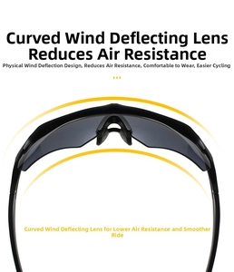 Close-up of tactical sports goggles with aerodynamic curved lenses for wind resistance