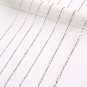 Polished silver stainless steel O-chain and cross chain necklaces for men and women