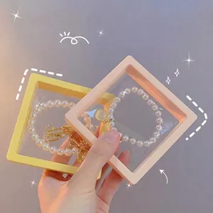 Pe Film Suspension Jewelry Display Box Floating Storage Case Dustproof Transparent Drawer Packaging Necklace Earring
